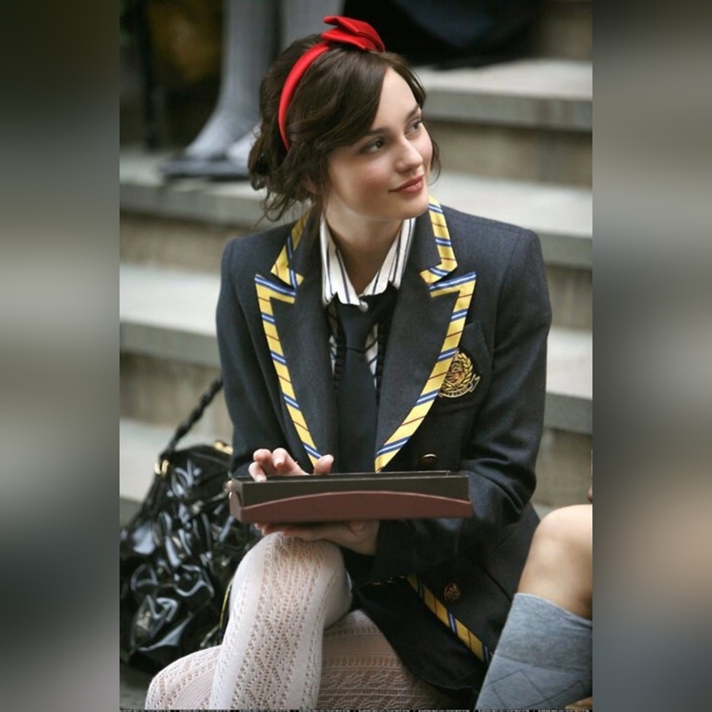 Gossip Girl Blair Waldorf Academia Striped Blazer